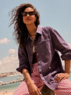 Bessenrood - Oversized denim overhemd*Next Hot