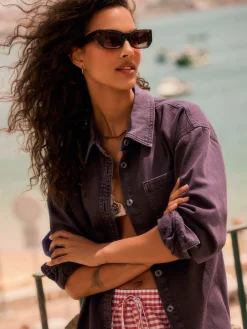 Bessenrood - Oversized denim overhemd*Next Hot