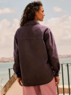 Bessenrood - Oversized denim overhemd*Next Hot