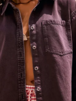 Bessenrood - Oversized denim overhemd*Next Hot