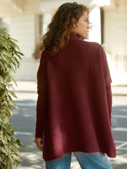 - Ribbed Mock Layer Poncho*Next Discount