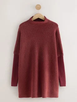 - Ribbed Mock Layer Poncho*Next Discount