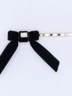 2 Pack Black Bow Hair Grips*Bibi Bijoux New