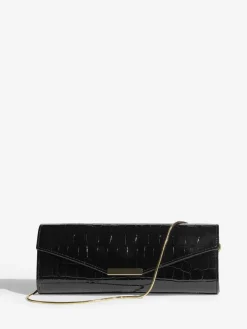 Black Croc Affect - Clutch Bag*Lipsy New