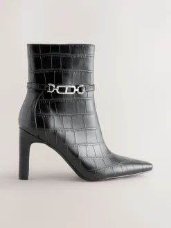 - Forever Comfort® Hardware Trim Heeled Ankle Boots*Next Outlet