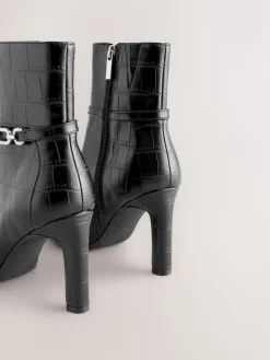 - Forever Comfort® Hardware Trim Heeled Ankle Boots*Next Outlet