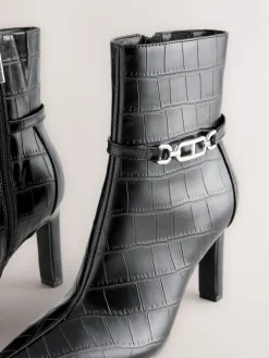 - Forever Comfort® Hardware Trim Heeled Ankle Boots*Next Outlet