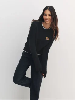 Black Music Cassette - Trui met ronde hals en lange mouwen met wol*Next Discount