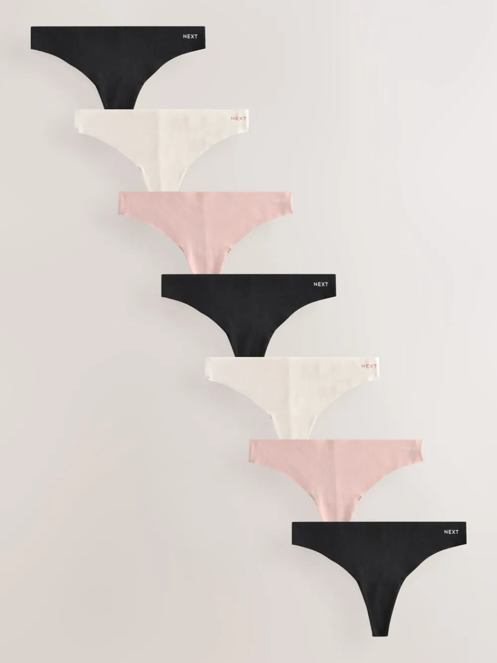 Black/Cream/Pink - Cotton Blend No VPL Knickers 7 Pack*Next Discount