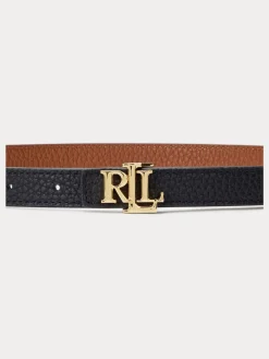 - 1.9cm Skinny Logo Reversible Pebbled Leather Belt*Lauren Ralph Lauren New