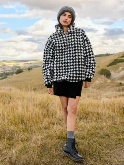 - Jacquard Teddy Borg Quarter Zip Fleece Sweatshirt*Next Discount