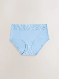 Blauw - 7 Katoenen slipjes met kant*Next Clearance