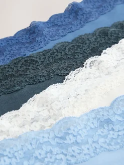 Blauw - 7 Katoenen slipjes met kant*Next Clearance