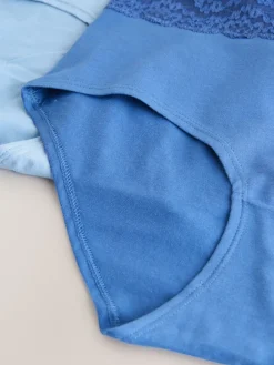 Blauw - 7 Katoenen slipjes met kant*Next Clearance