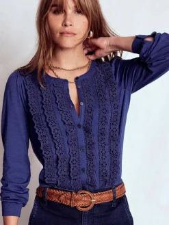 - Broderie Ruffle Jersey Shirt*Boden Discount