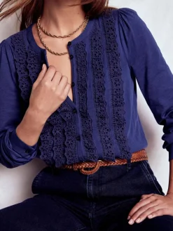 - Broderie Ruffle Jersey Shirt*Boden Discount