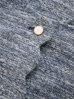 Blauw - Boucle Scallop Collarless Jacket*Next Outlet