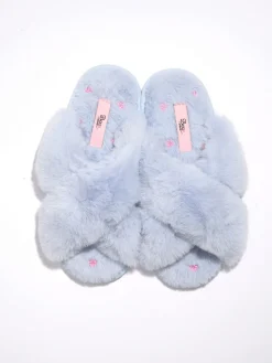 - Bow Embroidered Cross Band Slider Slippers*Boux Avenue Discount