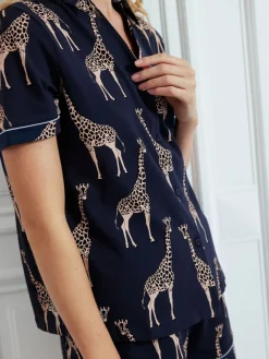 - pyjamaset met korte broek en giraffenprint van katoen*Chelsea Peers Discount