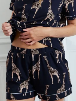 - pyjamaset met korte broek en giraffenprint van katoen*Chelsea Peers Discount
