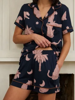 Blauw - Wild Duo Print Nightshirt*Chelsea Peers Sale