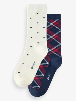 - Check and Heart Socks 2 Pack*Gant