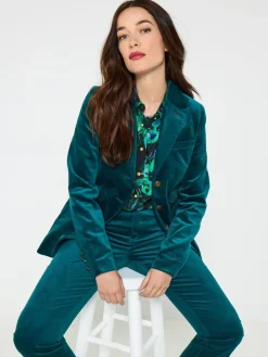 - Stitch Detail Velvet Jacket*Joe Browns