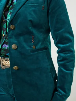 - Stitch Detail Velvet Jacket*Joe Browns