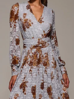 - Long Sleeve Printed Lace Midaxi Dress*Jolie Moi Hot