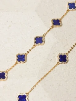 - vergulde en Jet Station klaver ketting*Jon Richard Clearance