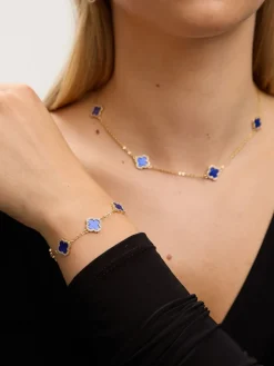 - vergulde en Jet Station klaver ketting*Jon Richard Clearance