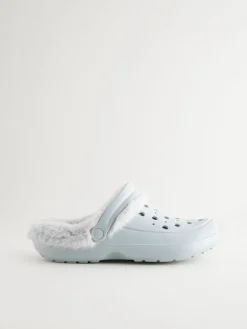 Blauw - Met imitatiebont gevoerde damespantoffels*Next Clearance