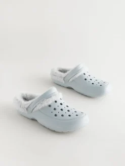 Blauw - Met imitatiebont gevoerde damespantoffels*Next Clearance