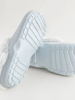 Blauw - Met imitatiebont gevoerde damespantoffels*Next Clearance