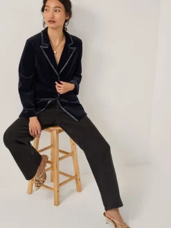 - Mila Single Breasted Velvet Blazer*Monsoon