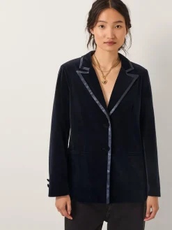 - Mila Single Breasted Velvet Blazer*Monsoon