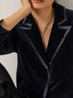 - Mila Single Breasted Velvet Blazer*Monsoon