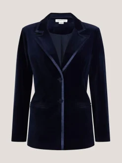 - Mila Single Breasted Velvet Blazer*Monsoon