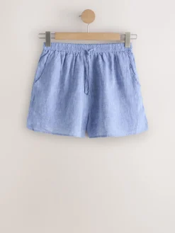 Blauw - N. Premium 100% Linen Shorts*Next New