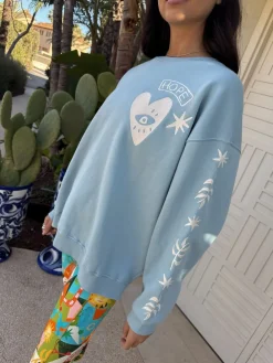 Blauw - Embroidered Sweatshirt*Never Fully Dressed Best