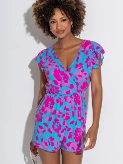 - Frill Stretch Jersey Beach Playsuit*Pour Moi Clearance