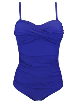 Blauw - Santa Monica tummy control corrigerend badpak met afneembare bandjes*Pour Moi Hot