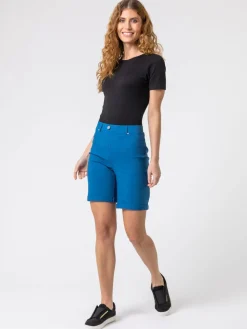 Blauw - stretch short met omgeslagen zoom*Roman Online