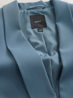 Blauw - Ruimvallend blazer met gerimpelde mouwen*Next