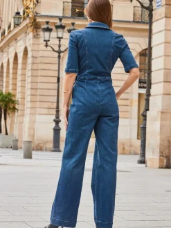 - jumpsuit met rits en wijde pijpen*Sosandar Online