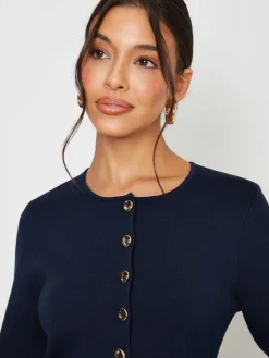 - Cinched Knitted Button Up Cardigan*Threadbare Clearance