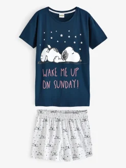 Blauw - Snoopy Korte Broek Pyjama's Set*Vanilla Underground