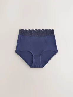 Blauw fijne bloemenprint - Katoenen kanten slipjes 4 stuks*Next Best