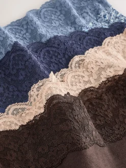 Blauw fijne bloemenprint - Katoenen kanten slipjes 4 stuks*Next Best