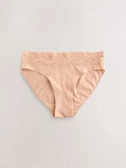 Blauw fijne bloemenprint - Katoenen kanten slipjes 4 stuks*Next Sale